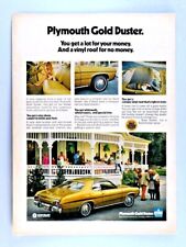 1973 Plymouth Gold Duster Vintage Original Print Ad 8.5 x 11