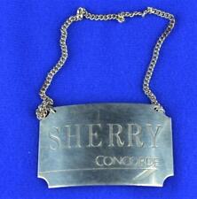 BRITISH AIRWAYS CONCORDE STERLING SILVER SHERRY LIQUOR LABEL TAG - BA 1986 picture