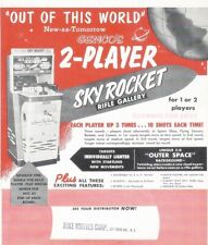 Sky Rocket Rifle Gallery Arcade Game by Genco Advertising Sheet Mike Munves 1955 picture