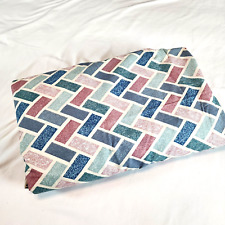 Vintage Fitted Full Bed Sheet Geographic Zig Zag Wamsutta Supercale Plus NOS picture