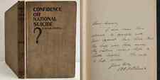 1910 antique CONFIDENCE or NATIONAL SUICIDE signed by author stilwell RR HISTORY picture