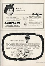 OLD AUSTRALIAN ADVERTISING , ANSETT-ANA , GOLDEN JET SERVICE , TRAVEL , 1959 picture