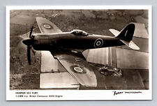 RPPC British Royal Navy Hawker Sea Fury Naval Fighter FLIGHT Photograph Postcard picture