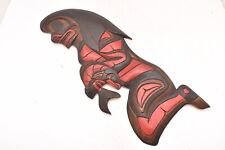 VTG Northwest Coast Native Salish OFFERING OF THANKS Carved Wood Plaque Totem picture
