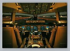 Aviation Airplane Postcard Flight Deck Controls Cockpit Boeing 777-200 AF11 picture