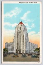 Fisher Building Detroit Michigan 1920s Cars Unposted Vintage Postcard picture
