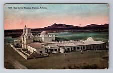 Tucson AZ-Arizona, San Xavier Mission, Aerial, Antique Souvenir Vintage Postcard picture