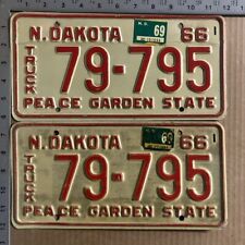 1969 North Dakota truck license plate pair 79-795 YOM DMV Ford Chevy Dodge 9910 picture