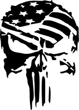 Punisher Skull American Flag Vinyl (Reflective 3/M available) Door Hood Window picture