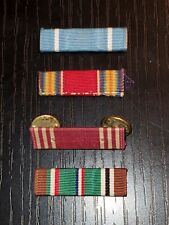 WWII 1960s US Army Navy Marine Pacific Europe Combat Medal Ribbon Bar Lot picture
