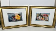 Framed Floral Prints in Vintage Florentine Frame 10