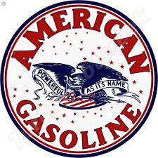 American Gasoline Round Metal Sign 2 Sizes To Choose From picture