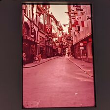 1970s Lucerne, Switzerland Old City Downtown 35mm Photo Slide Store Sign Flag D2 picture