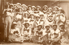 American Patriotic Women Ladies 48 Star Flag Real Photo Postcard picture