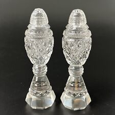 Vintage Elegant Cut Crystal Art Deco Pedestal Salt & Pepper Shaker Set 6