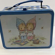 Vintage 1976 Hallmark Cards Thermos Precious Moments Tin Lunchbox WITH THERMOS picture