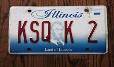 c 2001 ILLINOIS Land of Lincoln Collectible Auto Car License Plate KSQK2 KSQ K2 picture