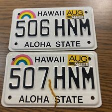 2- Hawaii motorcycle license plates Sequential Consecutive 506HNM-507HNM -a67 picture