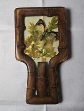 Vintage 1970'S Retro Lucite Real Butterfly Wings Bamboo Leaves Spoon Rest picture