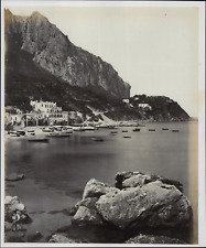 Italia, Capri, Marina Grande Print Vintage, Albumin Print 26x21 picture