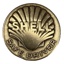 Old 1930 Shell Oil 35mm Bronze Medal Automobile Safe Driver Depression Era Promo picture
