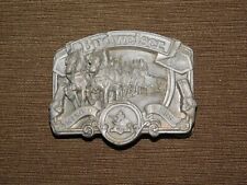 VINTAGE OFFICIAL BUDWEISER KING OF BEERS CLYDESDALE HORSES BELT BUCKLE picture
