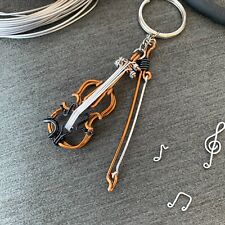 Violin Wire Instrument Keychain (KW-002) Hand Made 2.5