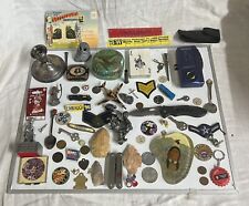 Junk Drawer Lot Vintage Gettysburg Postcard Sterling Silver Arrowhead Knife Coin picture