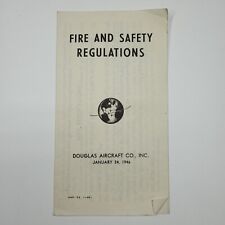 Douglas Aircraft Co Fire and Safety Regulations Pamphlet 1946 Employee Manual picture