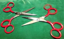  2 X Vintage Kleencut Forged Steel 4 Finger Training Student Scissors NEW LEFTY picture