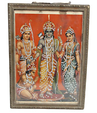 Unique Vintage Decorated Litho Print of Lord Ram Darbar - 21