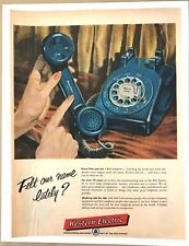 1957 Print Ad, Western Electric Blue Telephone -'Felt Our Name?' - 12.5