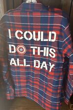 Disney Parks Marvel Captain America Flannel I Could Do This All Day XLarge NWT picture