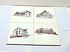 Collectible Set of 4 SUSSEX COUNTY, N. J. Historical Buildings 5 7/8