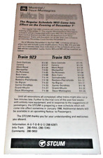 DECEMBER 1995 STCUM MONTREAL/DEUX-MONTAGNES PUBLIC TIMETABLE  picture