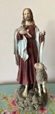 Gorgeous Large Vintage Good Shepherd Statue Jesus Resin Sculpture -41 Cm picture