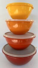 Vintage Tupperware Wonderlier Nesting Mixing Bowls Harvest Colors Set of 4 picture