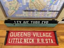 1948 NYC QUEENS BUS ROLL SIGN QUEENS VILLAGE LITTLE NECK RAILROAD STATION LIRR picture