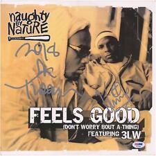 Naughty By Nature Autographed Feels Good with 2 Signatures PSA picture
