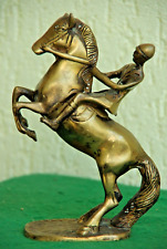 Vintage Beautiful Horse Horseman Statuette Bronze Size 19,5cm (7,68in) picture