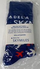 1 Pair Delta Air Lines SkyMiles Socks Adult One Size Airplanes Blue White Red picture
