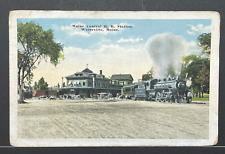 Postcard Waterville Maine M C R R Depot Maine Central Railroad 1916 Postmark picture