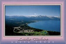 Aerial view of Lake Tahoe's South Shore Vintage Chrome Postcard picture