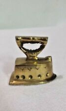 Vtg Solid Brass Miniature Hand Etched Iron Made in India Ironing picture