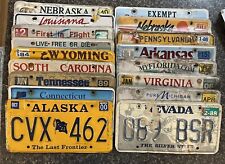 LOT OF 10 RANDOM ROADKILL/CRAFT CONDITION PLATES FROM 10 DIFFERENT STATES picture
