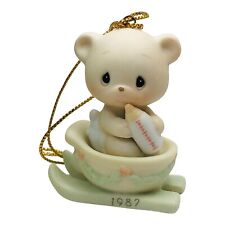 VTG ‘87 Precious Moments Bear The Good News Of Christmas Ornament Baby Teddy picture