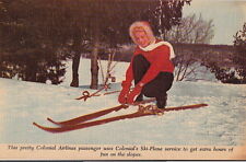  Postcard Skiing Colonial Airlines Skycruisers Link Canada  picture
