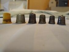 Lot of Five Vintage Antique (Unknown Type of Metal) Thimbles & 1 Plastic Insert picture