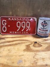 1965 Kansas License Plate GO 999~ Triple Number ~ Gove County ~ Rare ~Midway USA picture