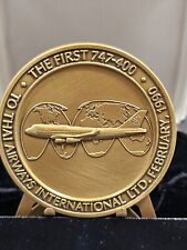 Thai Airways The 1st Boeing 747-400 Commemorative Medallion Badge 1990 Collector picture